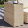 Garden Side Table with Glass Top Beige 58x27.5x55 cm Poly Rattan Colour beige Quantity in Package 1 Material pe rattan 