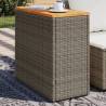 Garden Side Table with Wooden Top Grey 58x27.5x55 cm Poly Rattan Colour grey Quantity in Package 1 Material pe rattan 