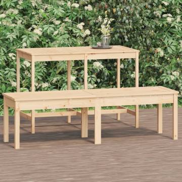 2-Seater Solid Pine Garden Bench - 159.5x44x45 cm