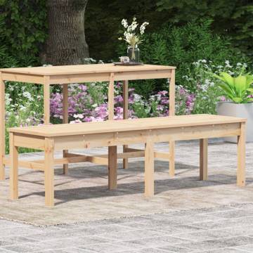 2-Seater Solid Pine Garden Bench - 159.5x44x45 cm