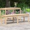 2-Seater Solid Pine Garden Bench - 159.5x44x45 cm