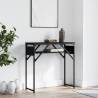 Stylish Black Console Table with Shelf - 75x30x75cm