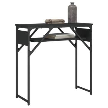 Stylish Black Console Table with Shelf - 75x30x75cm