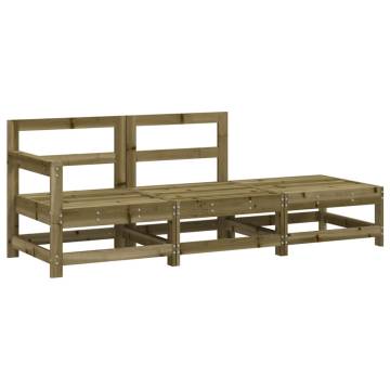 3 Piece Garden Lounge Set - Impregnated Pine Wood