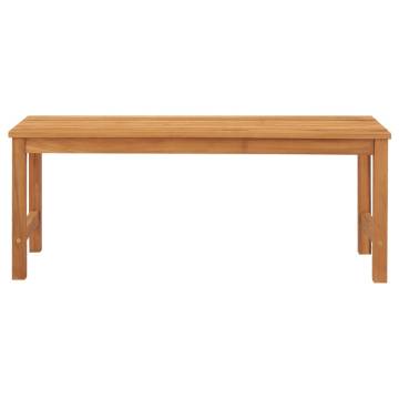 Solid Teak Wood Garden Bench - 114 cm | Hipo Market