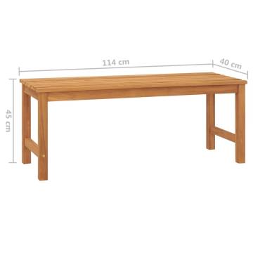 Solid Teak Wood Garden Bench - 114 cm | Hipo Market