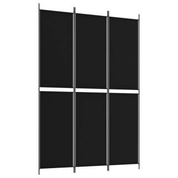 3-Panel Black Room Divider - 150x220 cm Fabric | Hipo Market