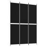 3-Panel Black Room Divider - 150x220 cm Fabric | Hipo Market