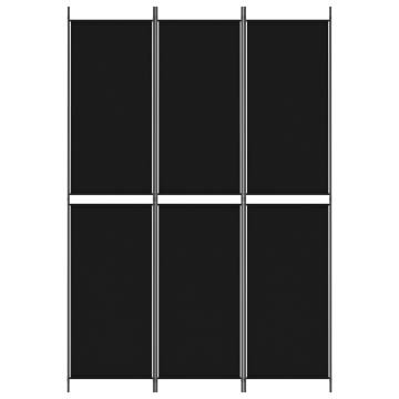 3-Panel Black Room Divider - 150x220 cm Fabric | Hipo Market