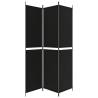 3-Panel Black Room Divider - 150x220 cm Fabric | Hipo Market