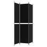 3-Panel Black Room Divider - 150x220 cm Fabric | Hipo Market