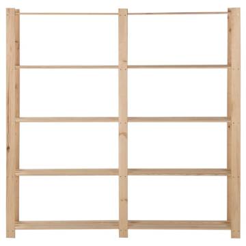 5-Tier Storage Rack - Solid Pinewood | HipoMarket