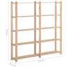 5-Tier Storage Rack - Solid Pinewood | HipoMarket