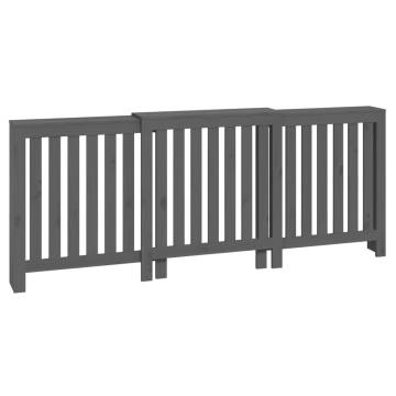 Grey Radiator Cover 210x21x85 cm - Solid Pine Wood Design