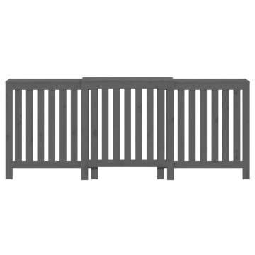 Grey Radiator Cover 210x21x85 cm - Solid Pine Wood Design