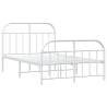 White Metal Bed Frame with Headboard 120x190 cm - Small Double