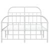 White Metal Bed Frame with Headboard 120x190 cm - Small Double