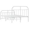 White Metal Bed Frame with Headboard 120x190 cm - Small Double