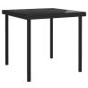 Outdoor Dining Table Black 80x80x72 cm Glass and Steel