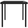 Outdoor Dining Table Black 80x80x72 cm Glass and Steel