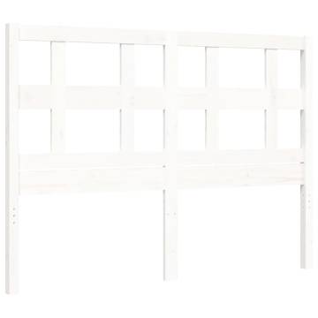 White Bed Frame with Headboard 120x200 cm - Solid Wood