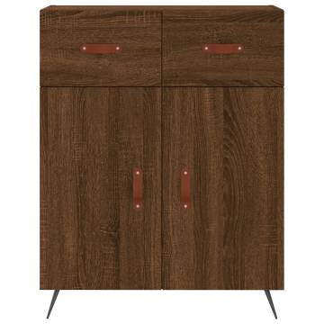 Stylish Highboard Brown Oak - 69.5x34x180 cm Engineered Wood