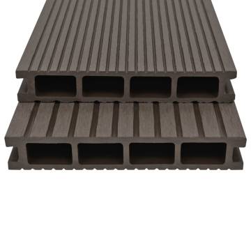 WPC Hollow Decking Boards 40m² Dark Brown - Durable & Stylish