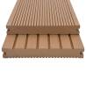 WPC Solid Decking Boards with Accessories - 30 m² Teak