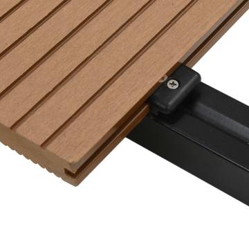 WPC Solid Decking Boards with Accessories - 30 m² Teak