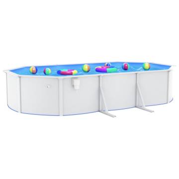 Oval Steel Wall Swimming Pool 610x360x120 cm - Hipomarket