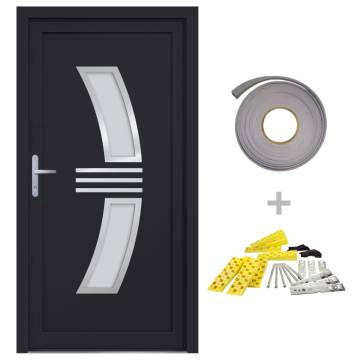 Front Door Anthracite 98x200 cm PVC - Security & Elegance