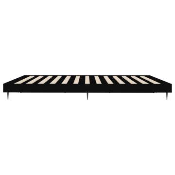 Black Bed Frame 140x200 cm | Durable Engineered Wood