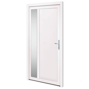 Front Door White 108x208 cm PVC - Secure & Elegant Design