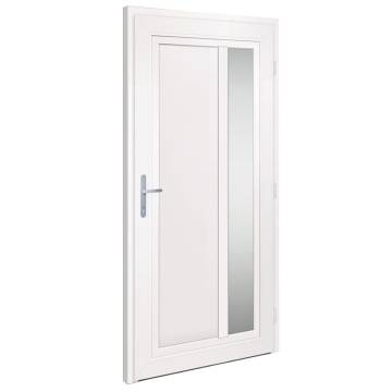 Front Door White 108x208 cm PVC - Secure & Elegant Design