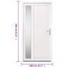 Front Door White 108x208 cm PVC - Secure & Elegant Design