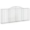 Arched Gabion Baskets - 15 pcs Galvanised Iron for Garden