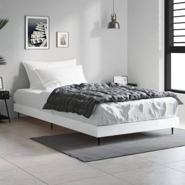 High Gloss White Bed Frame 90x190 cm - Single Engineered Wood