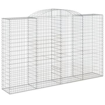 Arched Gabion Baskets - 13 pcs Galvanised Iron | HipoMarket