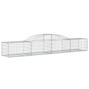 Arched Gabion Baskets - 17 pcs Galvanised Iron Garden Barriers