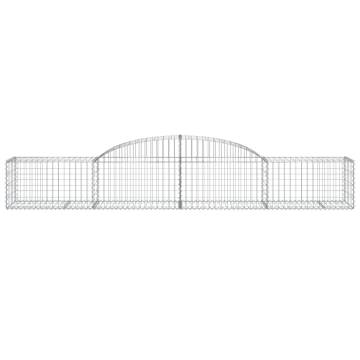 Arched Gabion Baskets - 17 pcs Galvanised Iron Garden Barriers