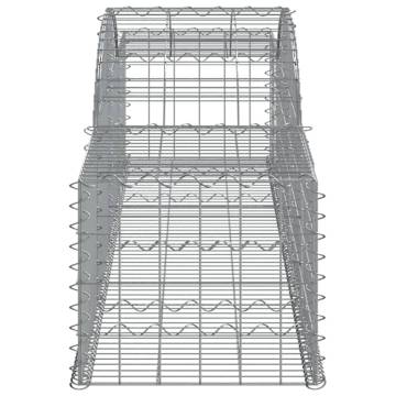 Arched Gabion Baskets - 17 pcs Galvanised Iron Garden Barriers