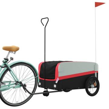 Sturdy Bike Trailer Black and Red - 45 kg Load Capacity