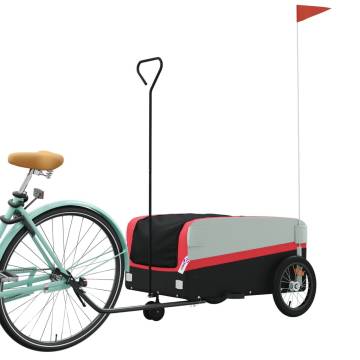 Bike Trailer Black and Red - 45 kg Iron | HipoMarket