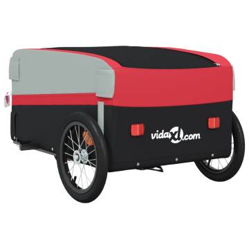 Bike Trailer Black and Red - 45 kg Iron | HipoMarket