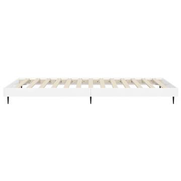 High Gloss White Bed Frame 90x190 cm - Single Engineered Wood