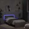 Stylish Bed Frame with LED Lights - Grey Sonoma 100x200 cm