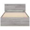 Stylish Bed Frame with LED Lights - Grey Sonoma 100x200 cm