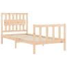 Solid Wood Single Bed Frame with Headboard | Hipo Market