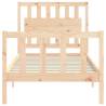 Solid Wood Single Bed Frame with Headboard | Hipo Market