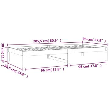 Day Bed White 90x200 cm Solid Wood Pine - Versatile Design